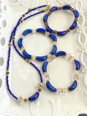 Lapis, Clear Quartz And Agar Wood Collection